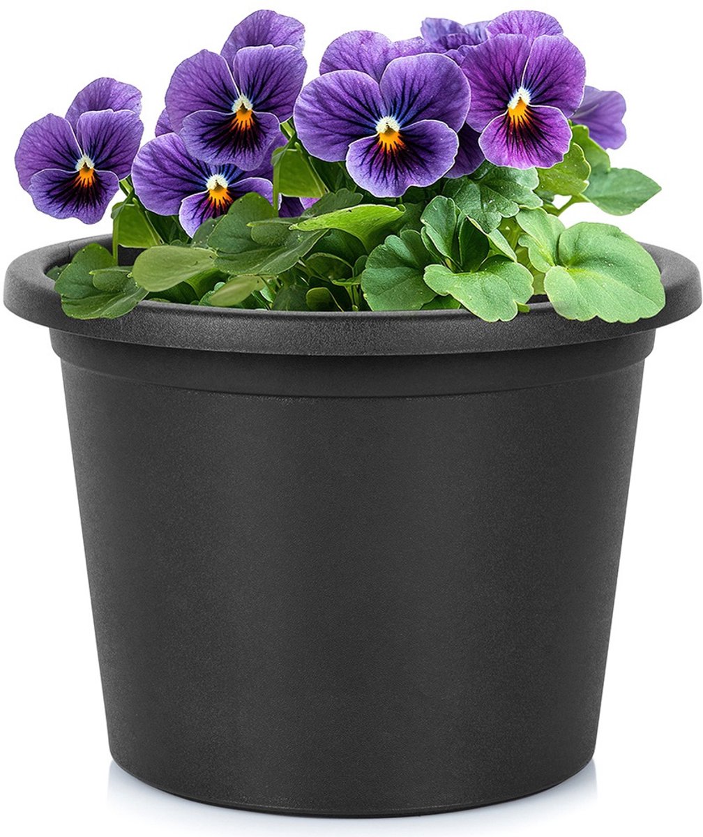 Bloempot voor De Tuin Plastic Zwart Rond 23 cm - Plantenpot - Plantenpot