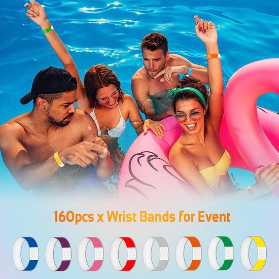 SwirlColor ID-polsbandjes voor volwassenen, 100 stuks wegwerp VIP-evenementpolsbandjes PVC tieners veiligheids-ID-armband (volwassenen