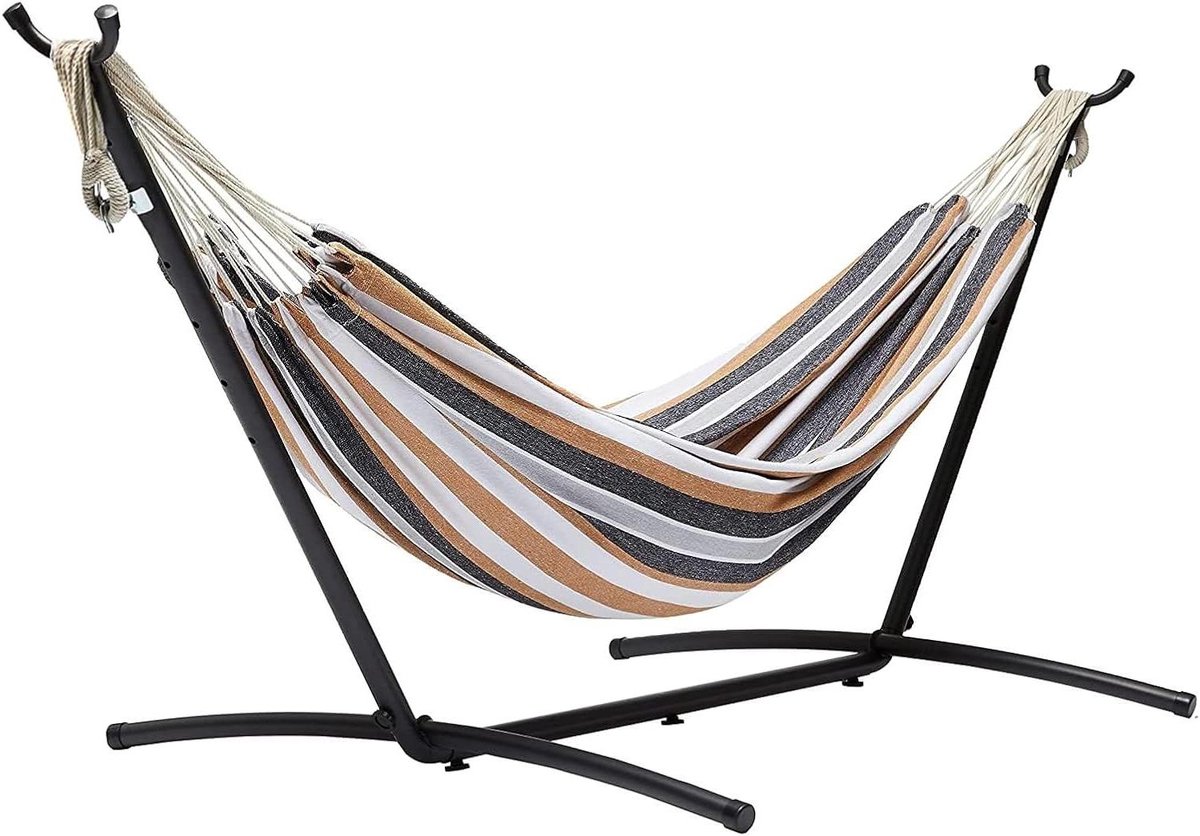 Hammock with Stand - Fabric - Multiple Colours - 117 x 300 x 100 cm