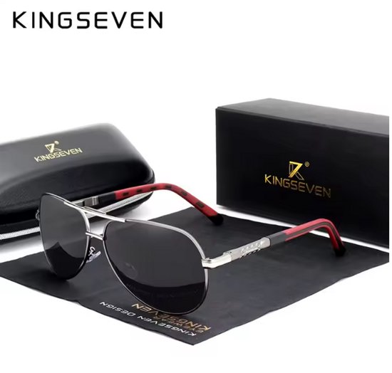 Lunettes de soleil KINGSEVEN 7252 - Gris foncé - Homme - Femme - Polarisées - UV400 - Aviateur