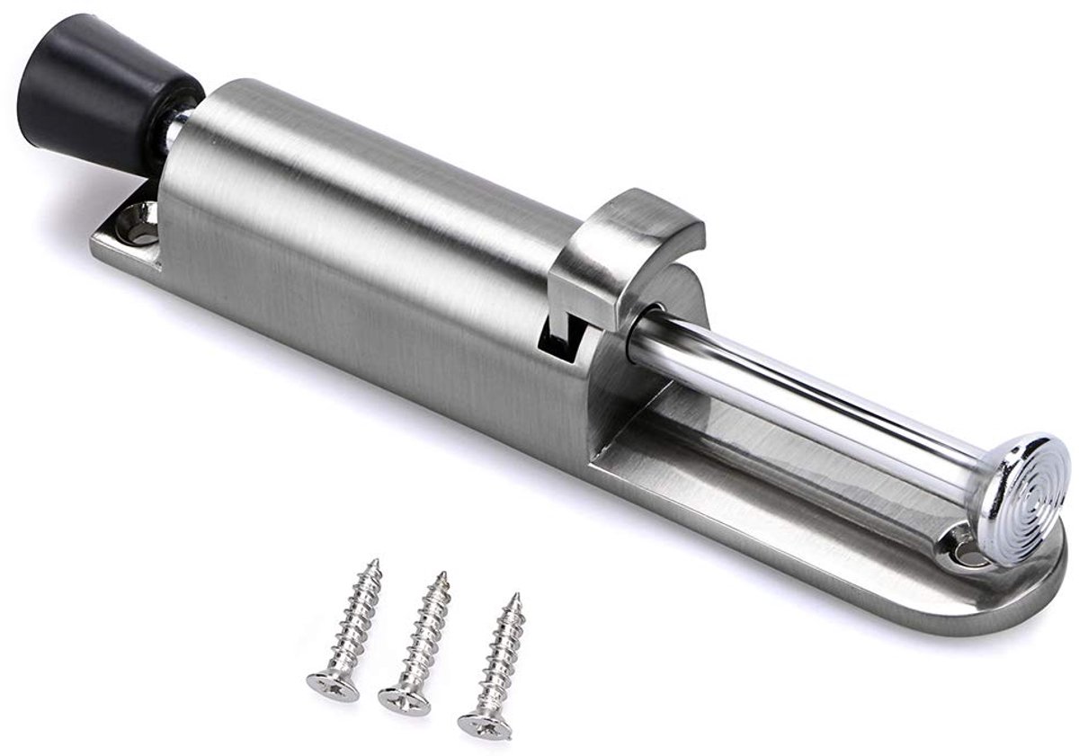 Ibenzoa® Roestvrijstalen Deurstopper met Verstelbaar Federmechanisme, Zilver, 1 Stuk