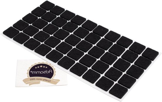 Adsamm® / 32 x zelfklevende viltglijders/zwart 25 mm/vierkant 1,5