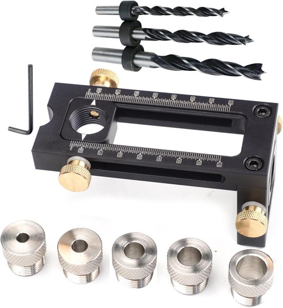Idong 3-in-1 Bohrschablone öbelbau, 8/10/15 Holzdübel Bohrschablone