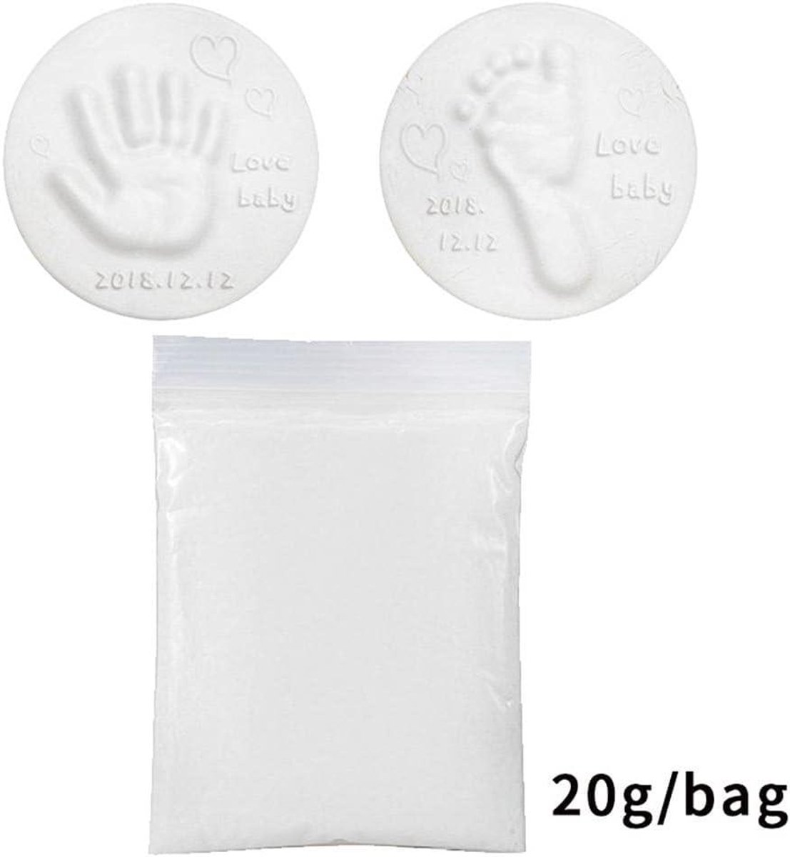 Allecto Plus - Baby Handafdruk Voetafdruk Klei Kit Zacht Niet-giftig 20g Deeg Baby Groeirecord met Instructies voor Pasgeborenen (7)