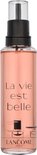 Navulfles La Vie est Belle Eau de Parfum, met roze vloeistof en zwart dopdetail.