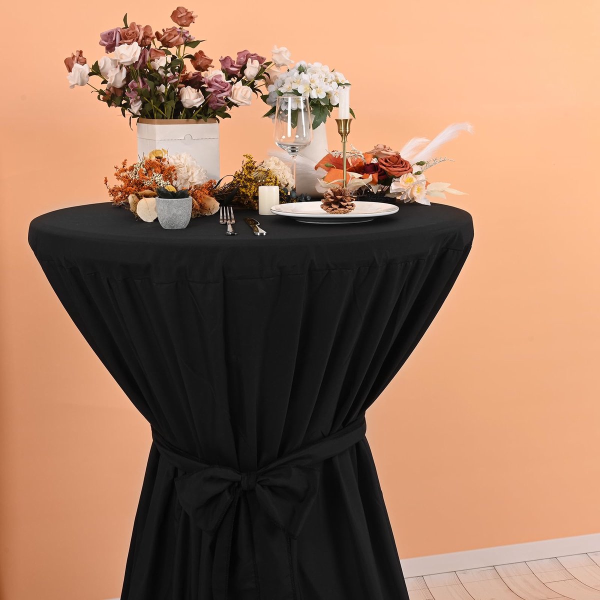 Ibenzoa® Set van 6 Luxe Tafelhoezen voor Statafels, Strijkvrij en Wasbaar, Geschikt voor Feestelijke Gelegenheden
