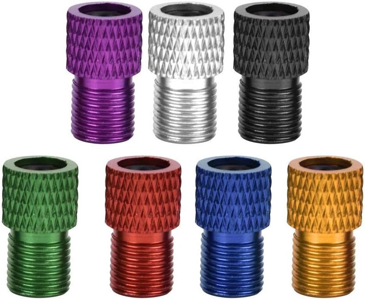 Allecto Plus - Ventieladapter 7 stuks - Presta naar Schrader - Fietsventieladapter - Banden oppompen