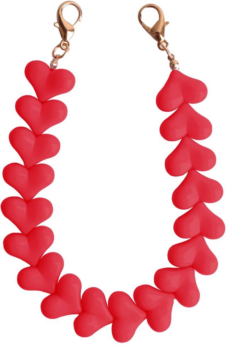 HappyCase Mykonos Universele Hartjes Armband Telefoonkoord (30CM) Rood