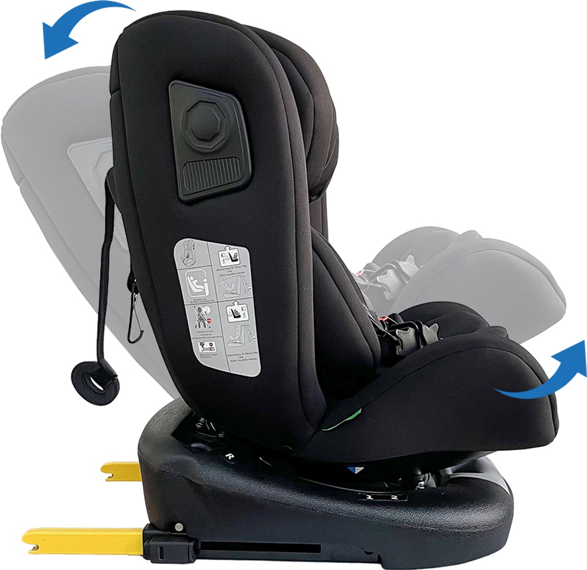 LUVION® Aegis 360° Autostoel Eclipse Black - i-Size ISOFIX - 40–150cm Autozitje Groep 0 1 2 3 - Zwart – foto 4