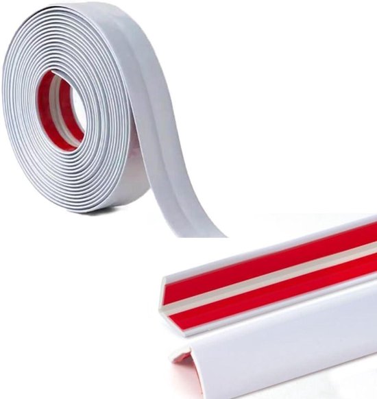 Witte PVC plint, zelfklevend, flexibele plinten hoezen, afpellen en