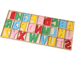 Allecto Plus - Houten Letters Set 130 Capital Letters en Symbolen 3 cm - Kleurrijk voor Knutselen en Decoratie