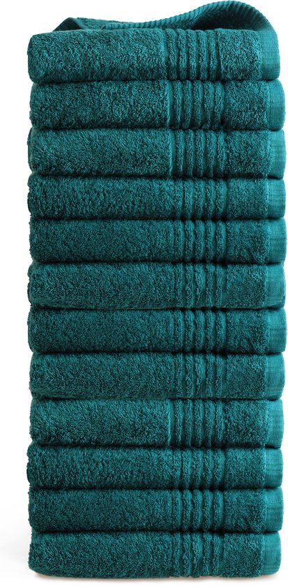 OUTLET TEXTILES DE BAIN - lot de 12 - serviette 50x100 - turquoise