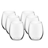 6x Verres à boire / Verres à eau Bouquet transparent 390 ml - Verres à boire en verre rond 390 ml