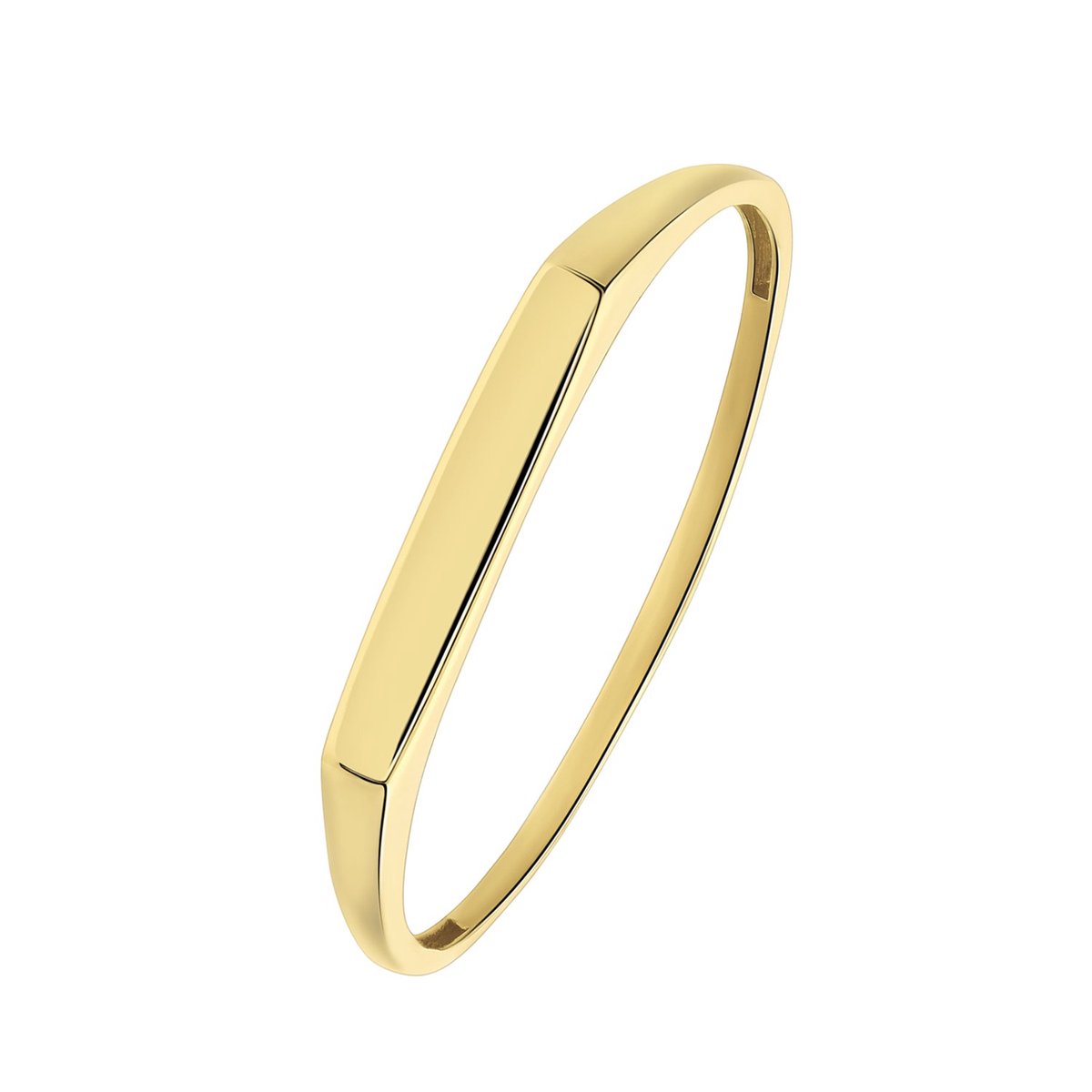 Lucardi Dames 14 karaat geelgouden ring met bar - Ring - 14 Karaat Goud - Geelgoud - 16.50 / 52 mm