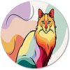 paars, blauw, Kat, Digital Art, Geel, oranje, rood