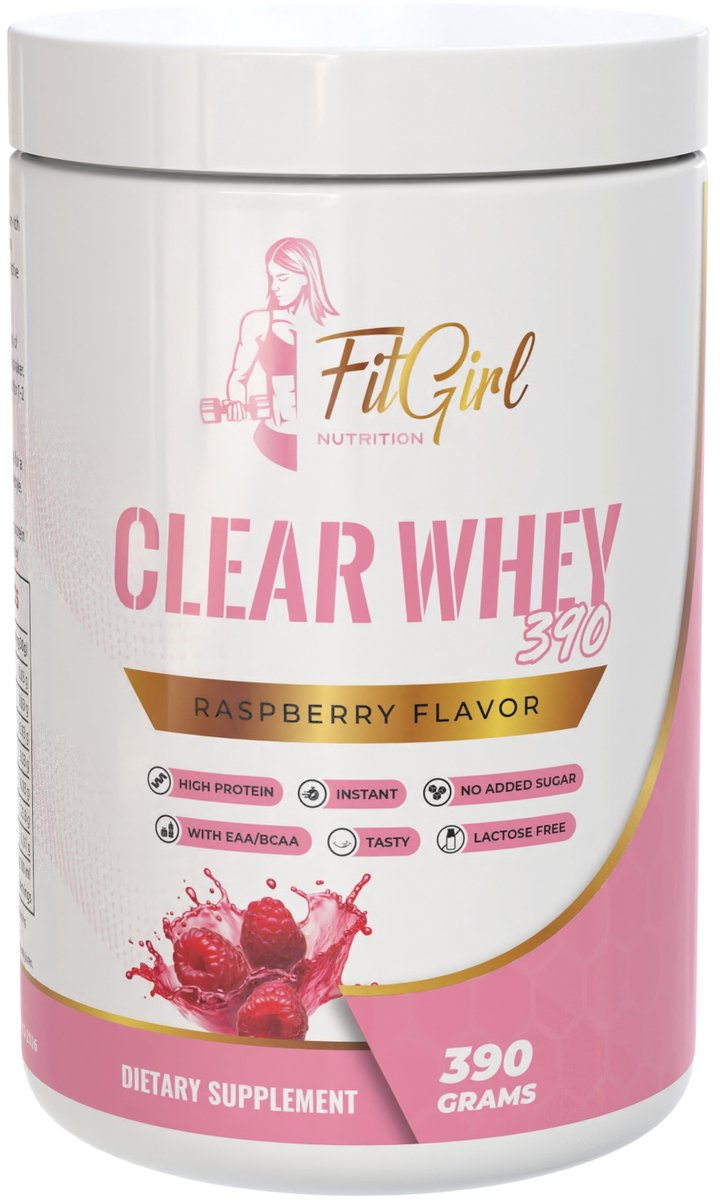 Goedkoopste FitGirl Nutrition | Clear Whey | Raspberry | 390gr 13 servings | Nutriworld