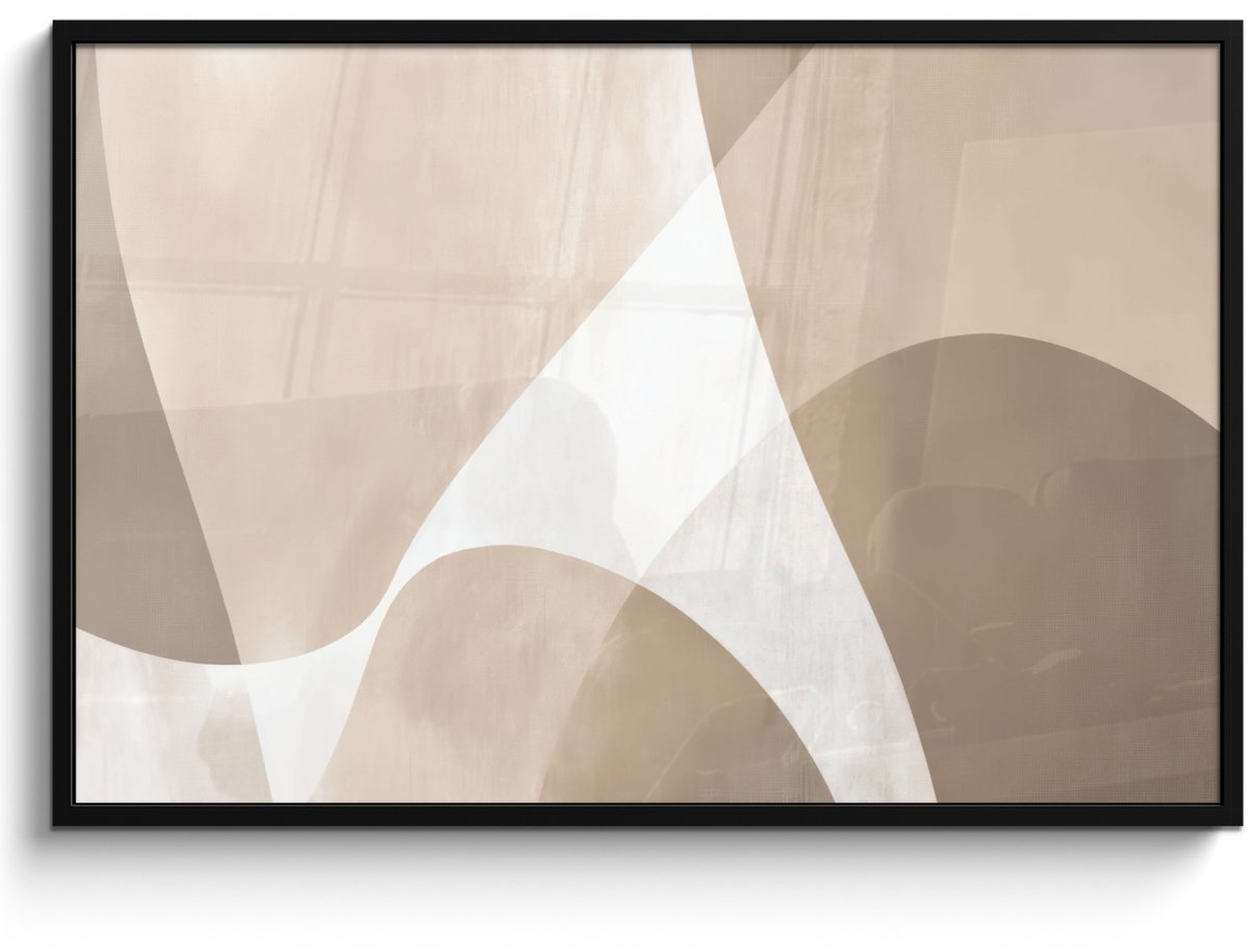 FrameYourWall Poster in lijst - Fotolijst 120x80 cm - Posters - Vloeiende vlakken - Harmonieus - Golvend - Posterlijst zwart - Decoratie - Wanddecoratie woonkamer - Muurdecoratie slaapkamer