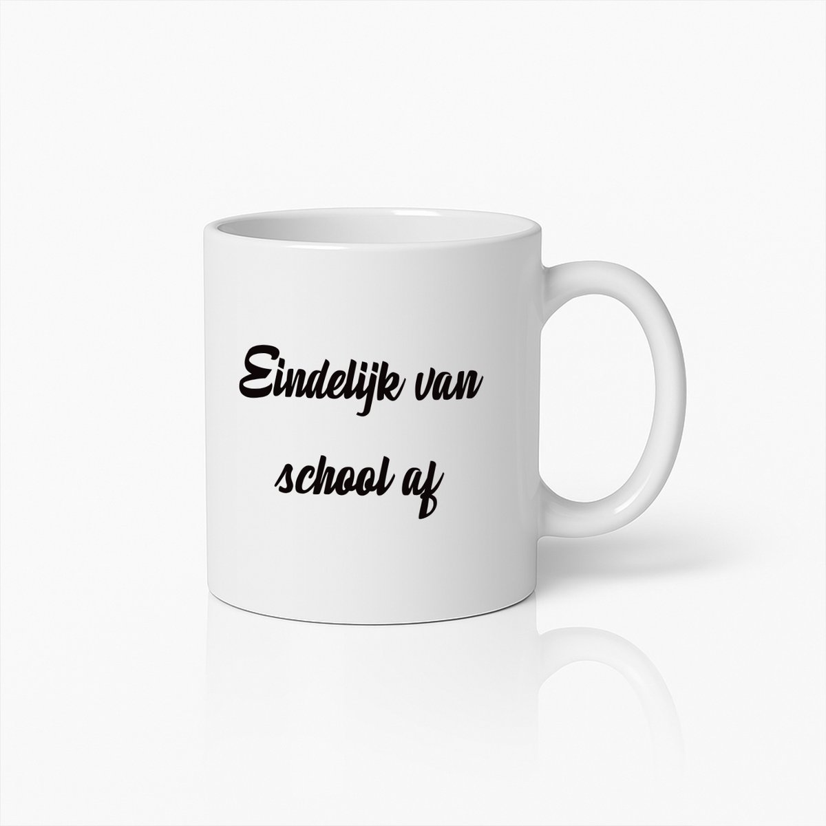 Eindelijk van School Af" Afstudeermok – Perfect Cadeau voor Nieuwe Afgestudeerden