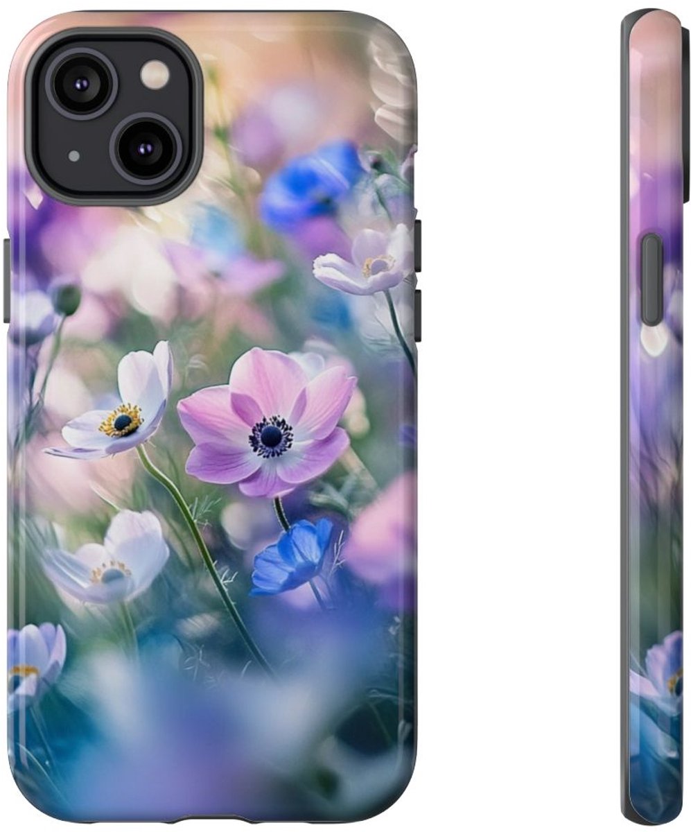 Zachte Pastel Anemoonbloemen – Telefoonhoesje Geschikt voor iPhone 14 Plus