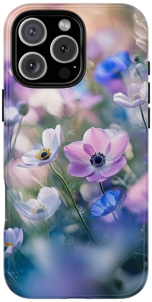 Zachte Pastel Anemoonbloemen – Telefoonhoesje Geschikt voor iPhone 16 Pro Max