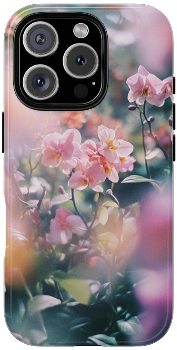 Zachte Roze Orchideeën Bloemenprint – Telefoonhoesje Geschikt voor iPhone 16 Pro