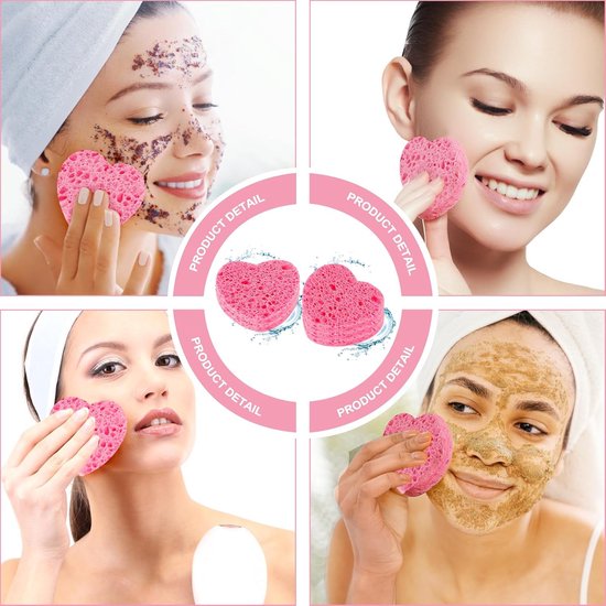 50 stuks gezichtssponzen pads gecomprimeerde gezichtssponzen dagelijkse reiniging, natuurlijke houtpulp katoen gezichtswassponsjes exfoliërende gezichtsspons, cosmetische sponzen voor make-up van Merkloos	 — afbeelding 4