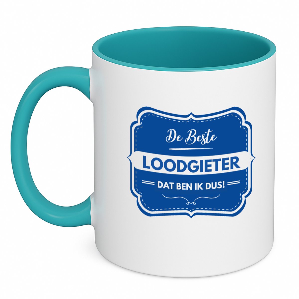 Hacebo® - De beste loodgieter koffiebeker turquoise - Loodgieter - loodgieters - thee mok - koffie beker - werk - afscheidscadeau - verjaardagscadeau - kado - koffiemok - 350 ML inhoud
