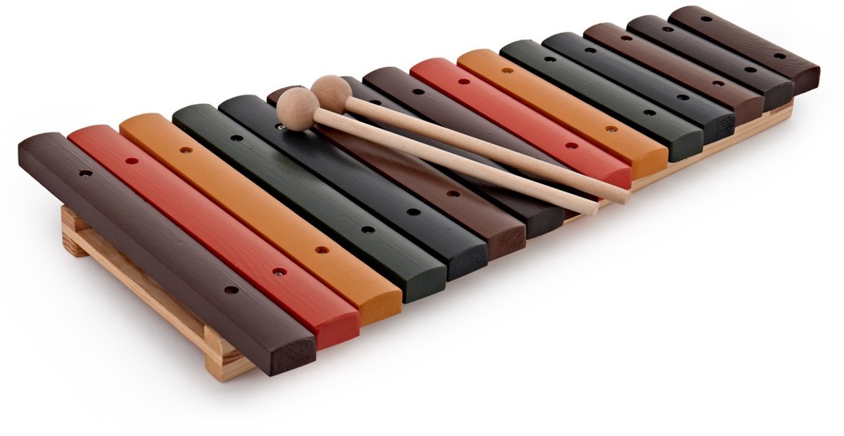 Xylofoon met 15 Gekleurde Klankstaven, met Mallets van Gear4music