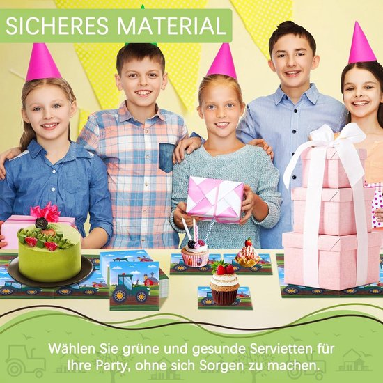 60x confetti thema feest servetten van papier 33 cm - kinderfeestje