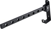 Allecto Plus - Opvouwbare Kapstok Wandgemonteerde Kledingrek met 90° Vouwbare Muurkapstok met 8 Ophanggaten voor Balkon - Zwart - Ideaal voor Badkamer en Wasruimte