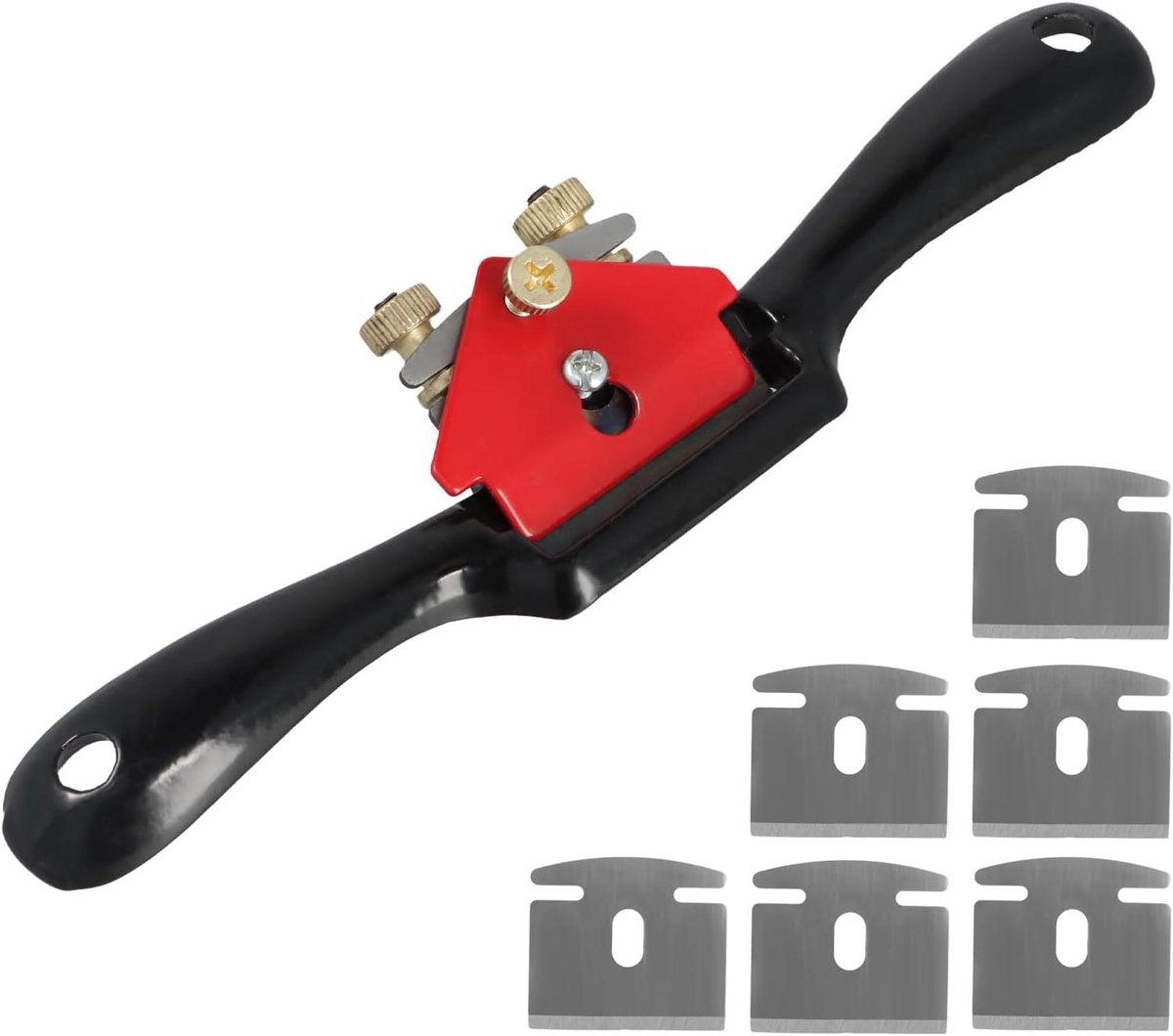 Gladmakende vlakken voor hout met verstelbare spokeshave - 6 reservemesjes - handgereedschap voor houtbewerking - ambachtelijk gebruik