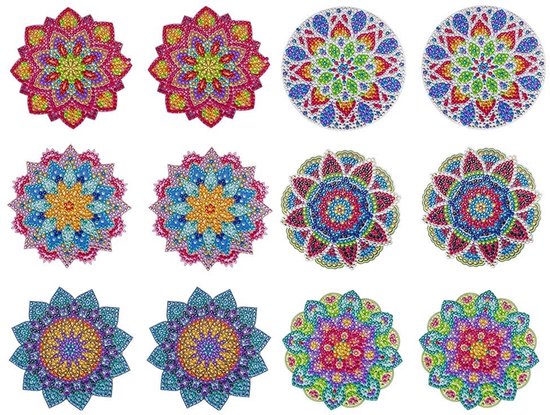 Ideen Mit Herz 12 Diamond Painting Onderzetters Met Metalen Standaard Van Kurk Incl Diamanten En Gereedschap 29 Delig Mandala 01 1574053322