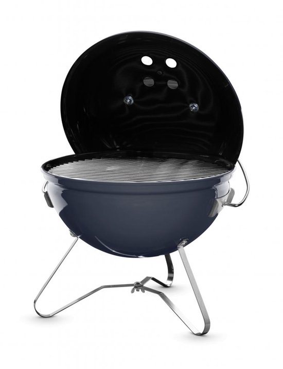 Weber Smokey Joe® Premium - Ø 37 cm Grillrooster - Houtskoolbarbecue - Slate Blue - Tuck-N-Carry Dekselvergrendeling - Gesloten ketel voor asopvang - Ventilatierooster in deksel - Stabiel frame met 3 poten - Draagbeugel van Weber — afbeelding 2