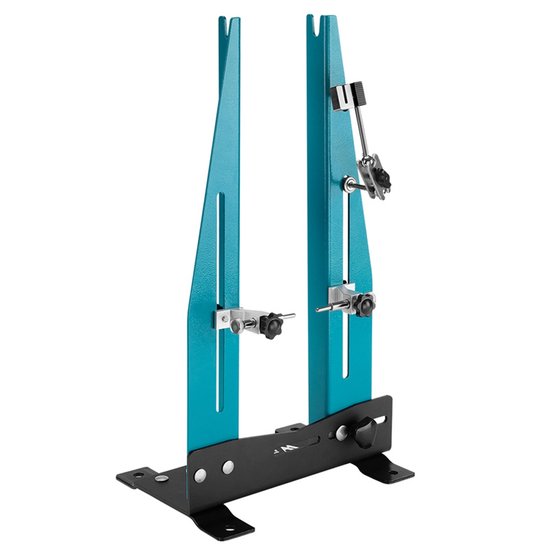 Fiets montagestandaard, Fietswiel Richtstandaard – Professionele Velg- en Schijfrem Uitlijnstandaard – 27.5-29 Inch & 700C – Compatibel met 140-180mm Remschijven – Opvouwbaar – Blauw+Zwar