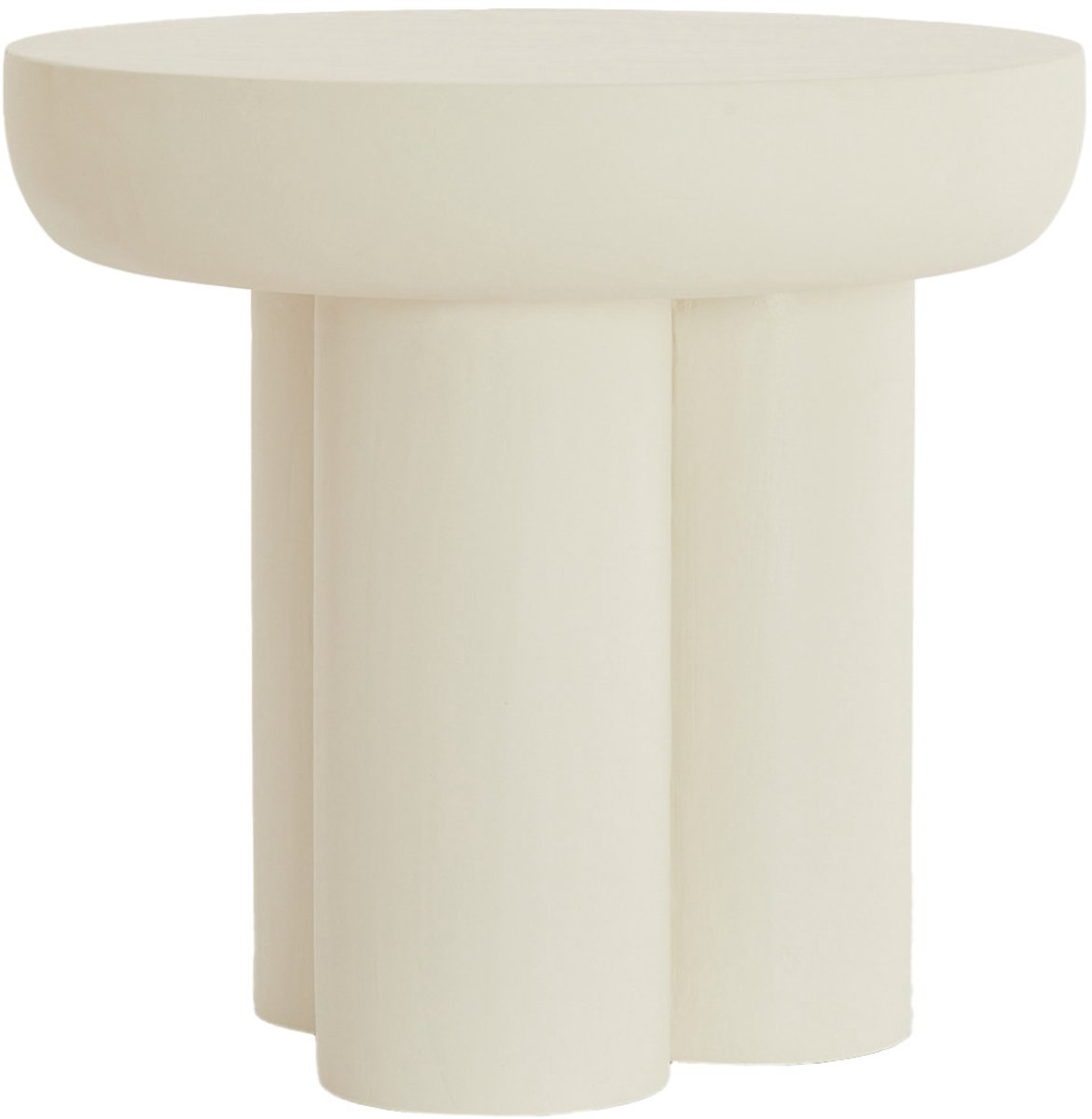 bijzettafel ALI hout grijs bruin travertin zand – Ø45x50 cm