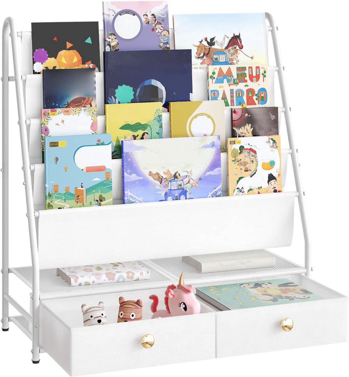 ZRSS® Kinderboekenkast - Boekenrek kinderkamer - Opbergkast hout - Wit