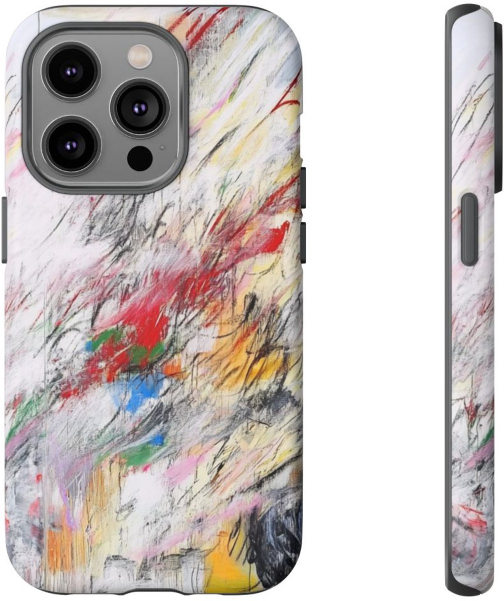 Abstracte Kleurrijke Penseelstreken – Telefoonhoesje Geschikt voor iPhone 14 Pro
