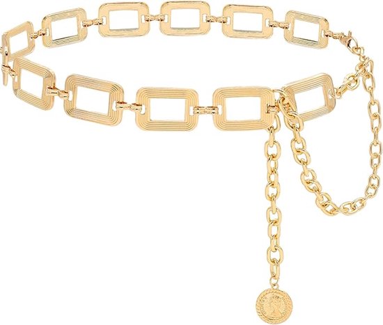 Ceinture à chaîne pour femme, ceinture en métal, ceinture ventrale épaisse