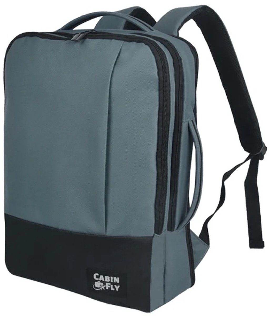 CabinFly Bellanca 40×30×10/15 cm Handbagage Rugzak – Uitbreidbaar 18 L – Lichtgewicht Waterafstotend – Persoonlijk Item voor Lufthansa/Austrian/Swiss – Blauw