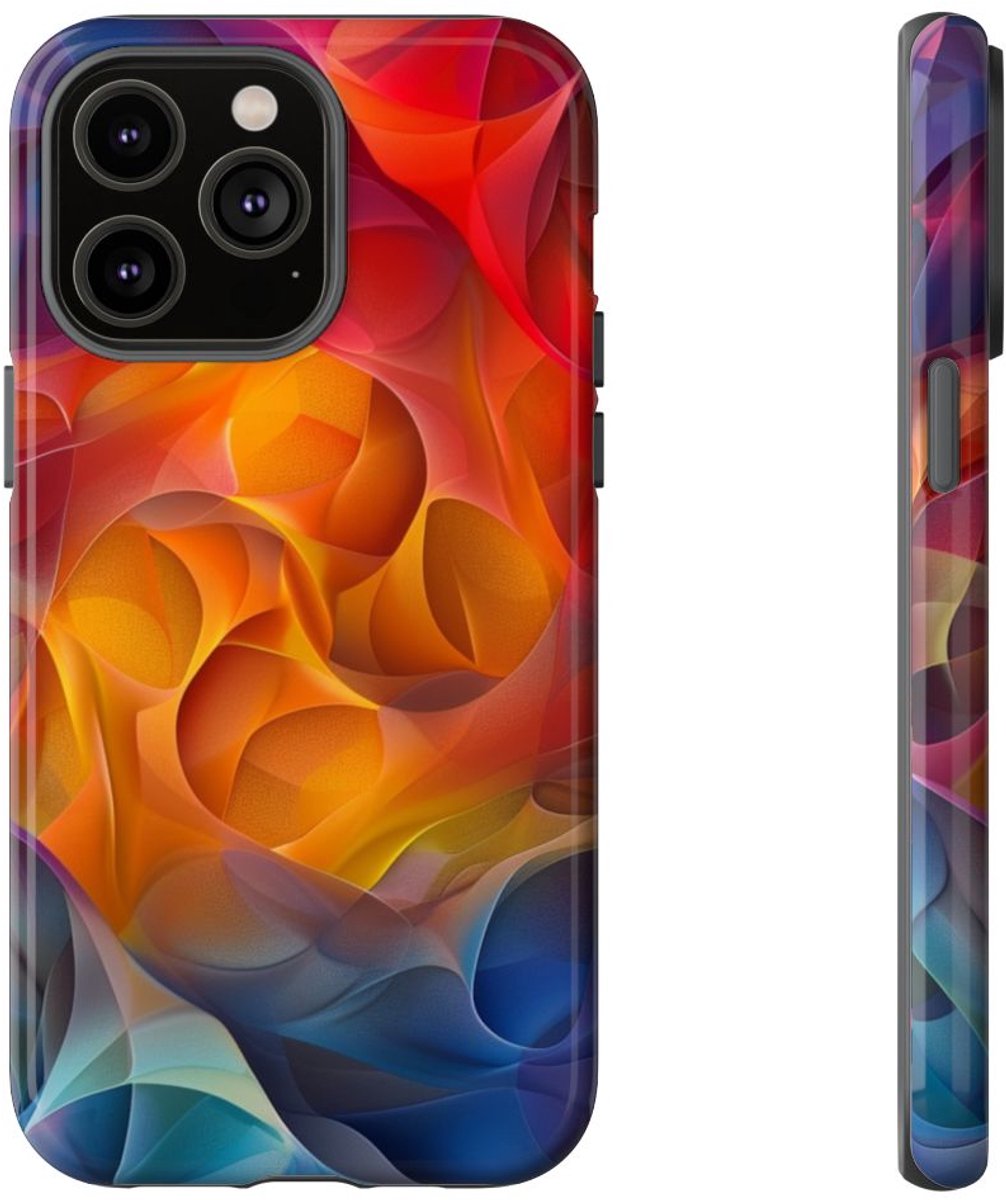 Kleurrijke Abstracte Vloeiende Vormen – Telefoonhoesje Geschikt voor iPhone 14 Pro Max