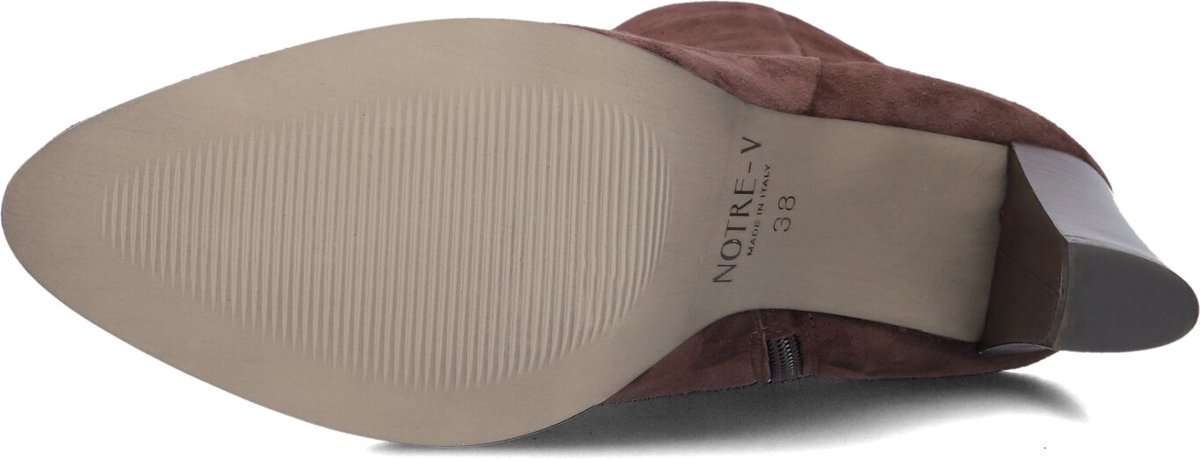Notre-V 97436 Enkellaarsjes - Enkelboots met rits - Dames - Bruin - Maat 42