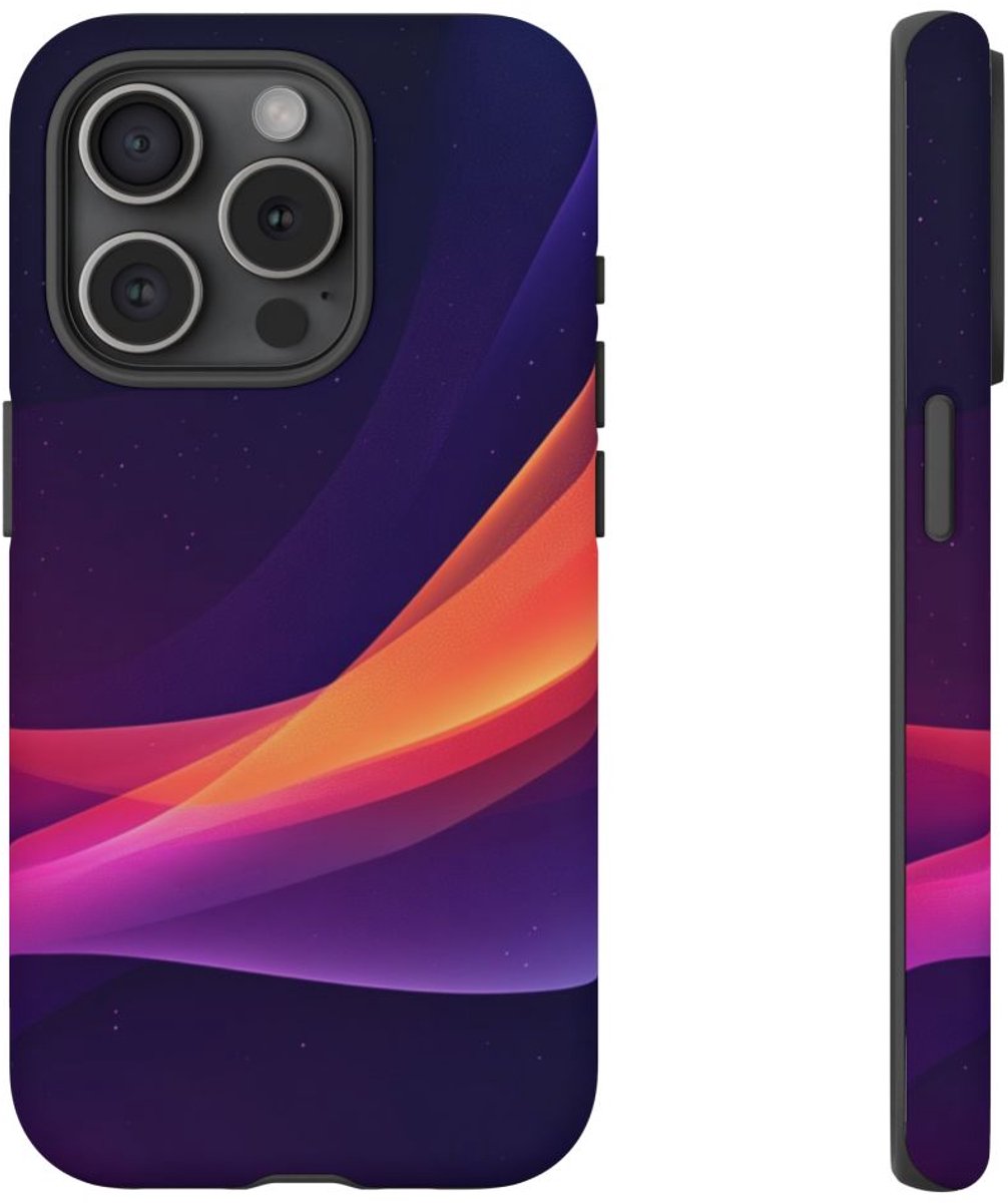 Abstracte Kleurrijke Golfpatronen – Telefoonhoesje Geschikt voor iPhone 15 Pro