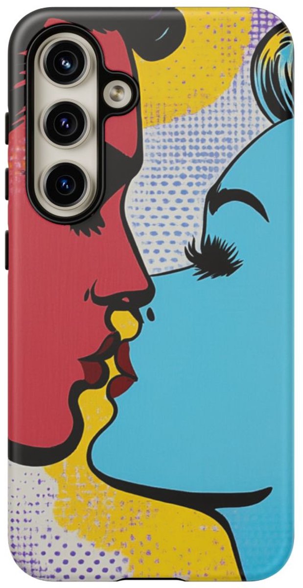 Kussend Stel in Popartstijl – Telefoonhoesje Geschikt voor Galaxy S24