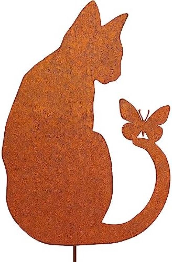 Roestvrijstalen Tuindecoratie Kat