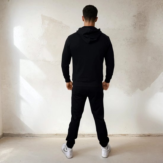 YV SPORT - Sweat à capuche YV MOTION pour elle et lui - Qualité Premium - Confortable et élégant - Tissu éponge français - Coupe Perfect - Capuche avec cordon de serrage - Poche kangourou - Sweat à capuche Activewear - Zwart - XL