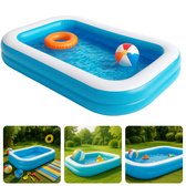 Piscine Opblaasbaar Cheqo® - Piscine pour enfants Blauw/ Wit - Piscine gonflable - Vinyl avec robinet de vidange