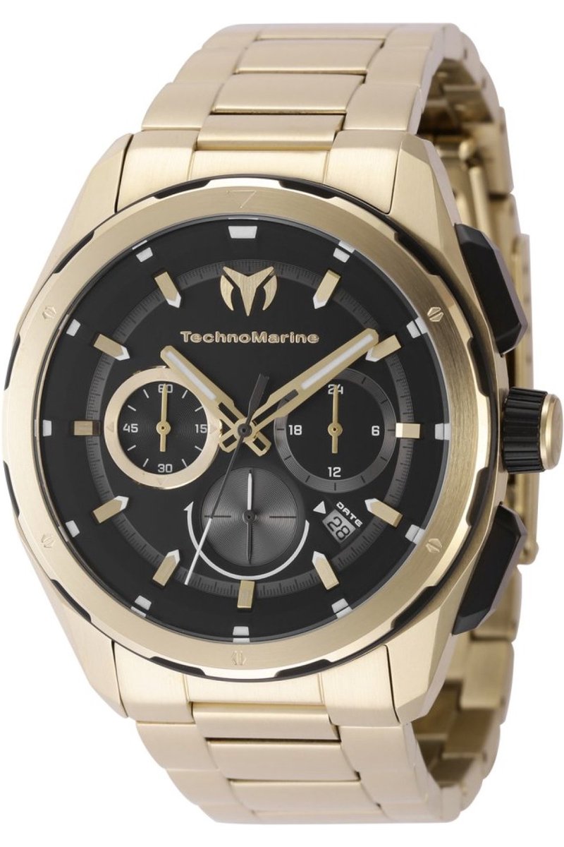 TechnoMarine OCEAN - NOMAD TM-318097 Heren Horloge - Waterdicht - Analoog - Quartz Uurwerk - Roestvrij Staal met zwarte Wijzerplaat - 43mm