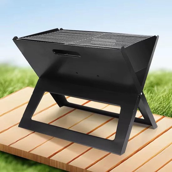 Draagbare Houtskool Barbecue - Snels inklapbare RVS Buiten Grill - Voor Camping, Tuin en Picknick - 48 cm van Merkloos — afbeelding 3