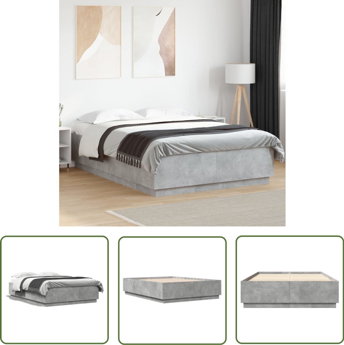 Bedframe Zonder Matras Hout Sonoma Eikenkleurig 120x190 Cm