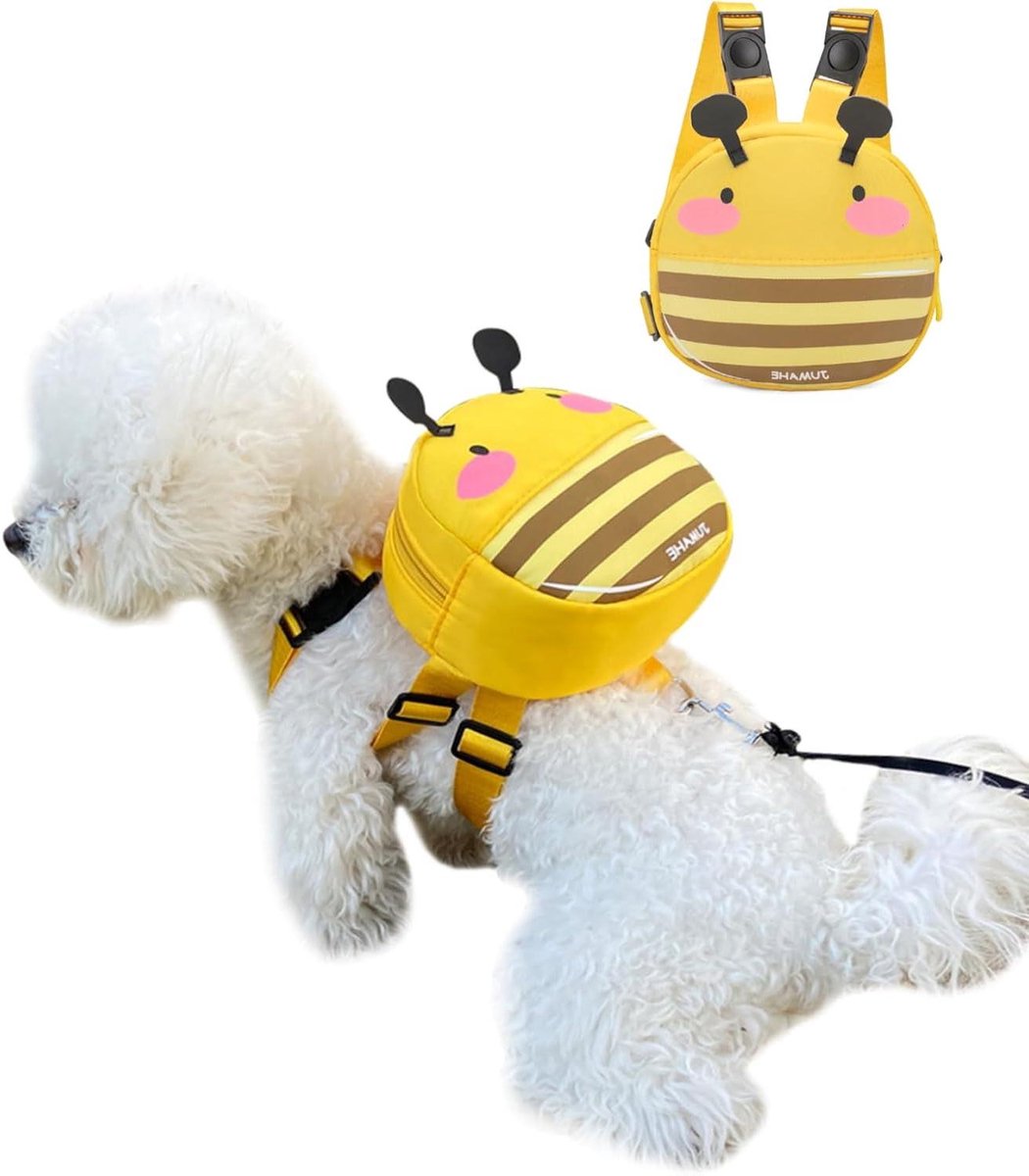 ByShane - Hond Self Carrier Rugzak met Lijn - Draagbare Zadeltas voor Kleine Honden en Katten - Ideale Reisaccessoire met Leuke Cartoon Design